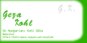 geza kohl business card